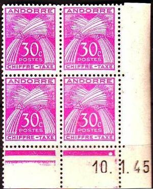 Andorra - French 1943 - Postage Due Stamps Sht030.jpg