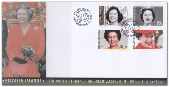 Pitcairn Islands 2006 Queen's 80th Birthday fdc.jpg
