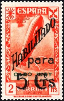 Cape Juby 1941 Spanish Postal Tax Stamps - Postal History - Surcharged and Overprinted "CABO JUBY" 5c on 2p.jpg