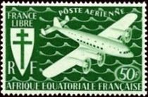 French Equatorial Africa 1941 Airmail - Aircraft 50f.jpg