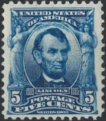 United States of America 1902 - 1903 Famous People - Inscribed Series 1902 5c.jpg
