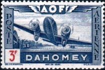 Dahomey 1942 Airmail - Aircraft over Landscape d.jpg