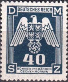 Bohemia and Moravia 1943 Official Stamps 40h.jpg