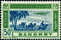 Dahomey 1942 Airmail - Aircraft over Landscape h.jpg