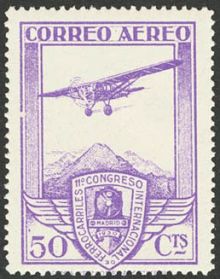 Spain 1930 Airmail - International Railway Congress 50c.jpg