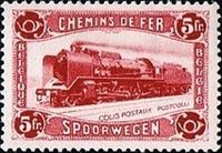 Belgium 1934 Railway Stamps Small Parcel Post 5F.jpg