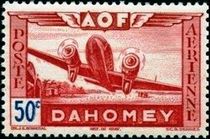 Dahomey 1942 Airmail - Aircraft over Landscape a.jpg