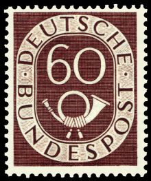 Germany-West 1951 - 1952 Definitives - Numerals & Posthorn 60pf.jpg