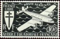 French Equatorial Africa 1941 Airmail - Aircraft 10f.jpg