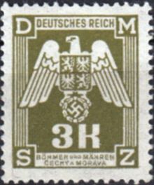 Bohemia and Moravia 1943 Official Stamps 3k.jpg