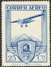 Spain 1930 Airmail - International Railway Congress 25c.jpg