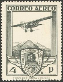Spain 1930 Airmail - International Railway Congress 4P.jpg