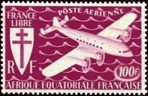 French Equatorial Africa 1941 Airmail - Aircraft 100f.jpg