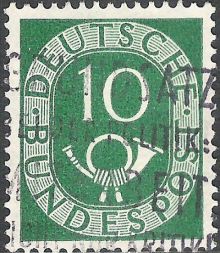 Germany-West 1951 - 1952 Definitives - Numerals & Posthorn 10pf.jpg