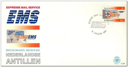 Netherlands Antilles 1991 Express Mail Service Anniversary fdc.jpg