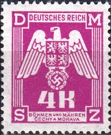 Bohemia and Moravia 1943 Official Stamps 4k.jpg