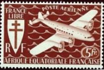 French Equatorial Africa 1941 Airmail - Aircraft 5f.jpg