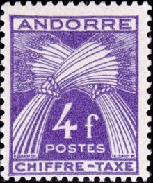Andorra - French 1943 - Postage Due Stamps 4F.jpg
