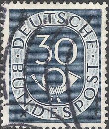 Germany-West 1951 - 1952 Definitives - Numerals & Posthorn 30pf.jpg