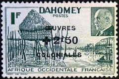 Dahomey 1944 Philippe Pétain - Witout "RF" - Surcharged b.jpg