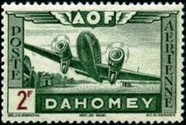 Dahomey 1942 Airmail - Aircraft over Landscape c.jpg