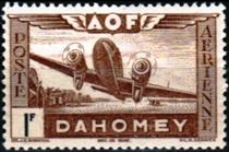 Dahomey 1942 Airmail - Aircraft over Landscape b.jpg