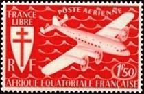 French Equatorial Africa 1941 Airmail - Aircraft 1f50.jpg