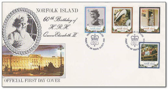 Norfolk Island 1986 Queens 60th Birthday fdc.jpg