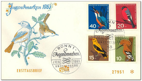 Germany-West 1963 Youth Welfare - Birds fdc.jpg