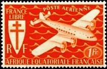 French Equatorial Africa 1941 Airmail - Aircraft 1f.jpg