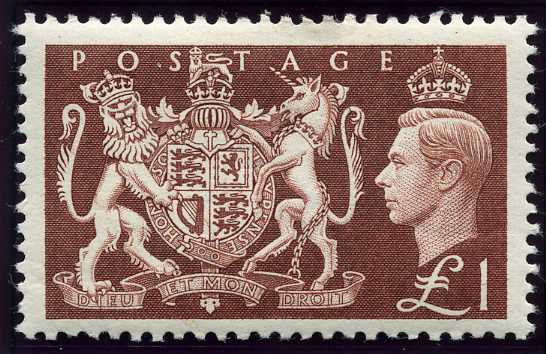 GB 1951 King George VI High Values £1.jpg