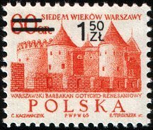 Poland 1972 Warsaw, 700th Anniversary - Surcharges 1Z50 on 60G.jpg