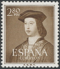 Spain 1952 King Ferdinand V, 500th Birth Anniversary 2p80.jpg