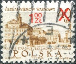 Poland 1972 Warsaw, 700th Anniversary - Surcharges 1Z on 40G.jpg
