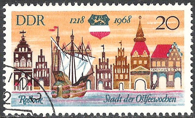 Germany-DDR 1968 Rostock, 750th Anniversary 20pf.jpg