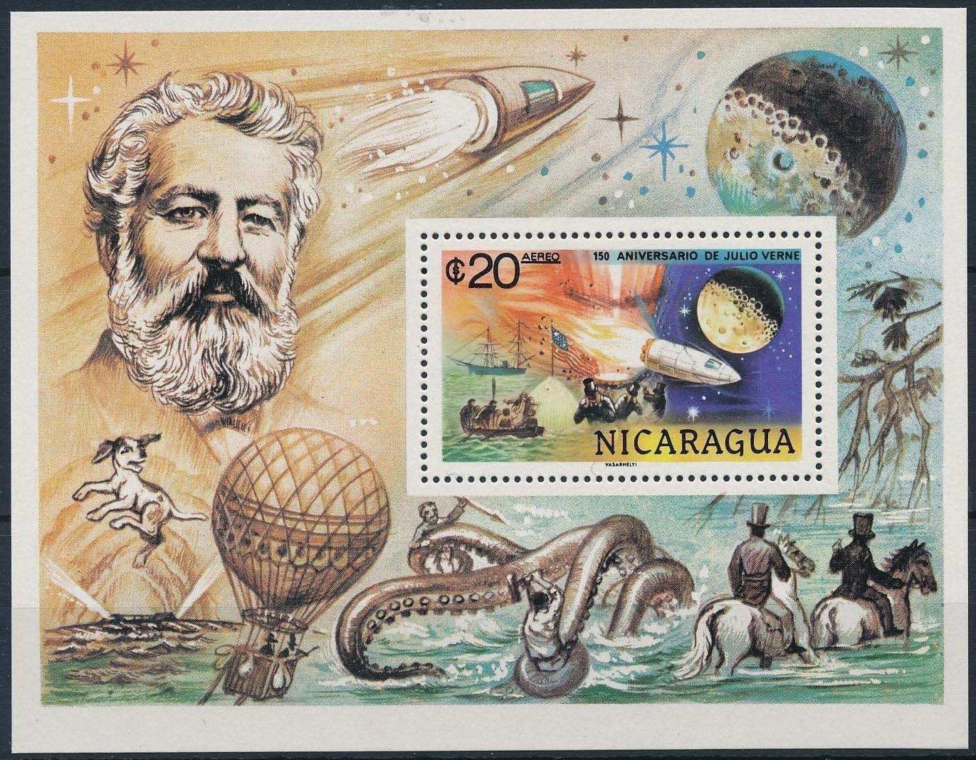Nicaragua 1978 Jules Verne science fiction writers g.jpg