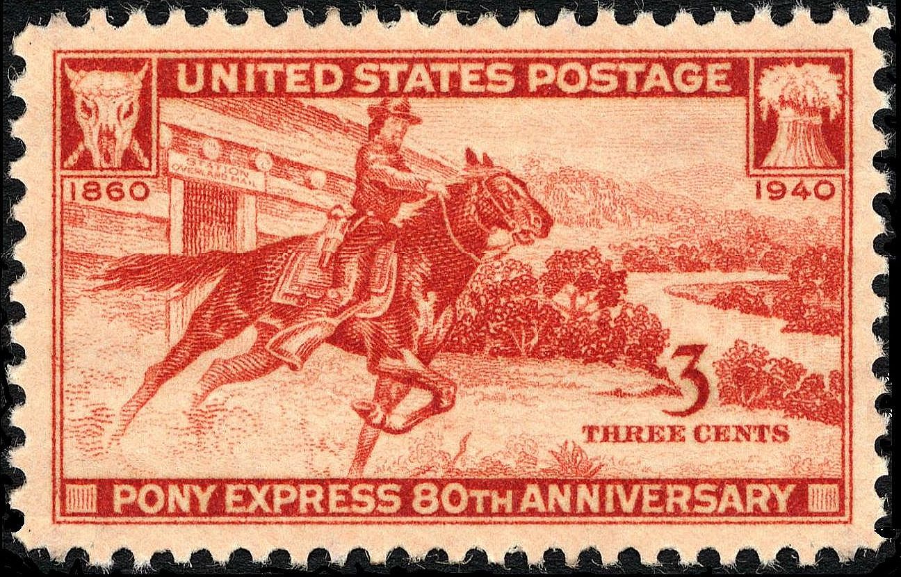 United States of America 1940 The Pony Express Anniversary 3c.jpg