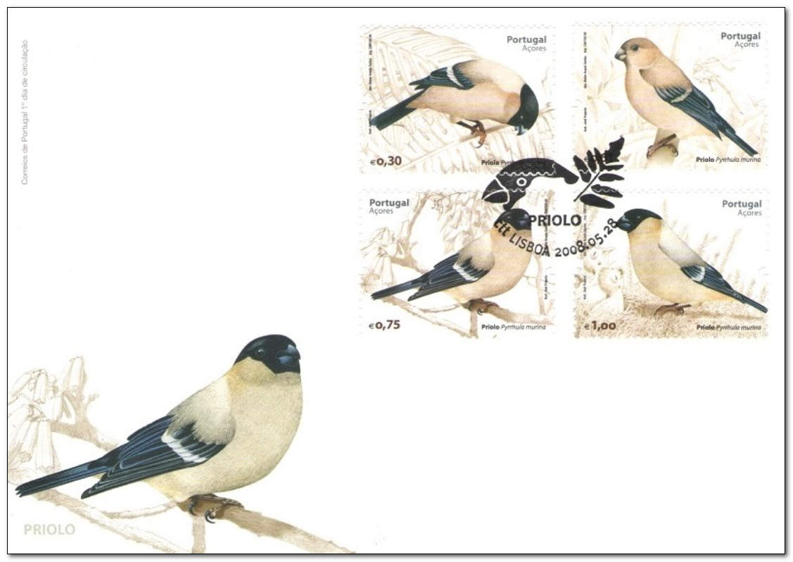 Azores 2008 The Azorean Bullfinch fdc.jpg