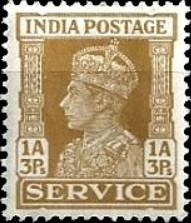India 1939 Official Stamps - King George VI 1a3pA.jpg