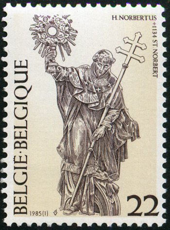 Belgium 1985 850th Death Anniv of St Norbertus a.jpg