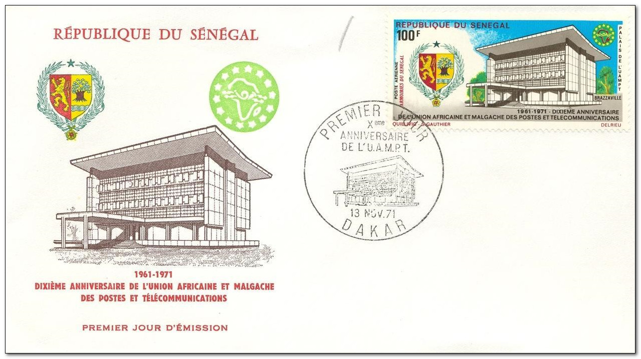 Senegal 1971 UAMPT 10th Anniversary fdc.jpg