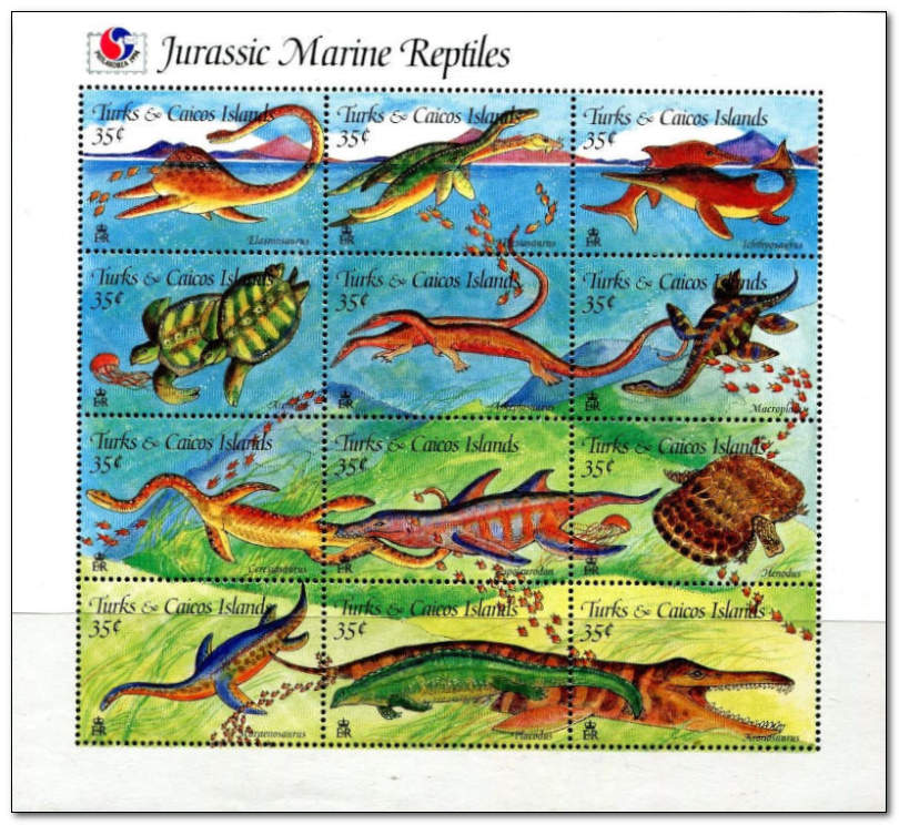 Turks and Caicos Islands 1995 Jurassic Marine Reptiles a.jpg