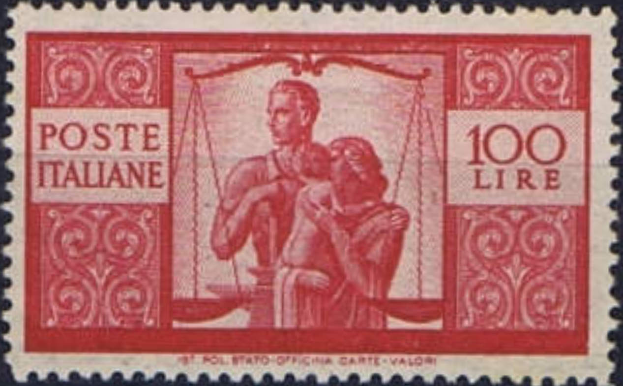 Italy 1945 Definitives - Democracy 100L.jpg