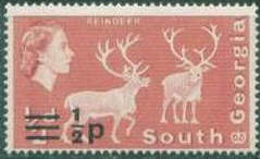 South Georgia 1971 Fauna - Issues of 1963 Surcharged ½p on 1d.jpg