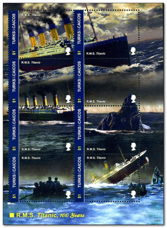 Turks and Caicos Islands 2012 Centenary of Titanic Disaster ms.jpg