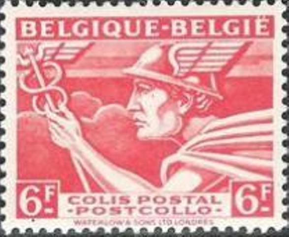Belgium 1945 Mercurius - Railway Parcel Stamps 6F.jpg