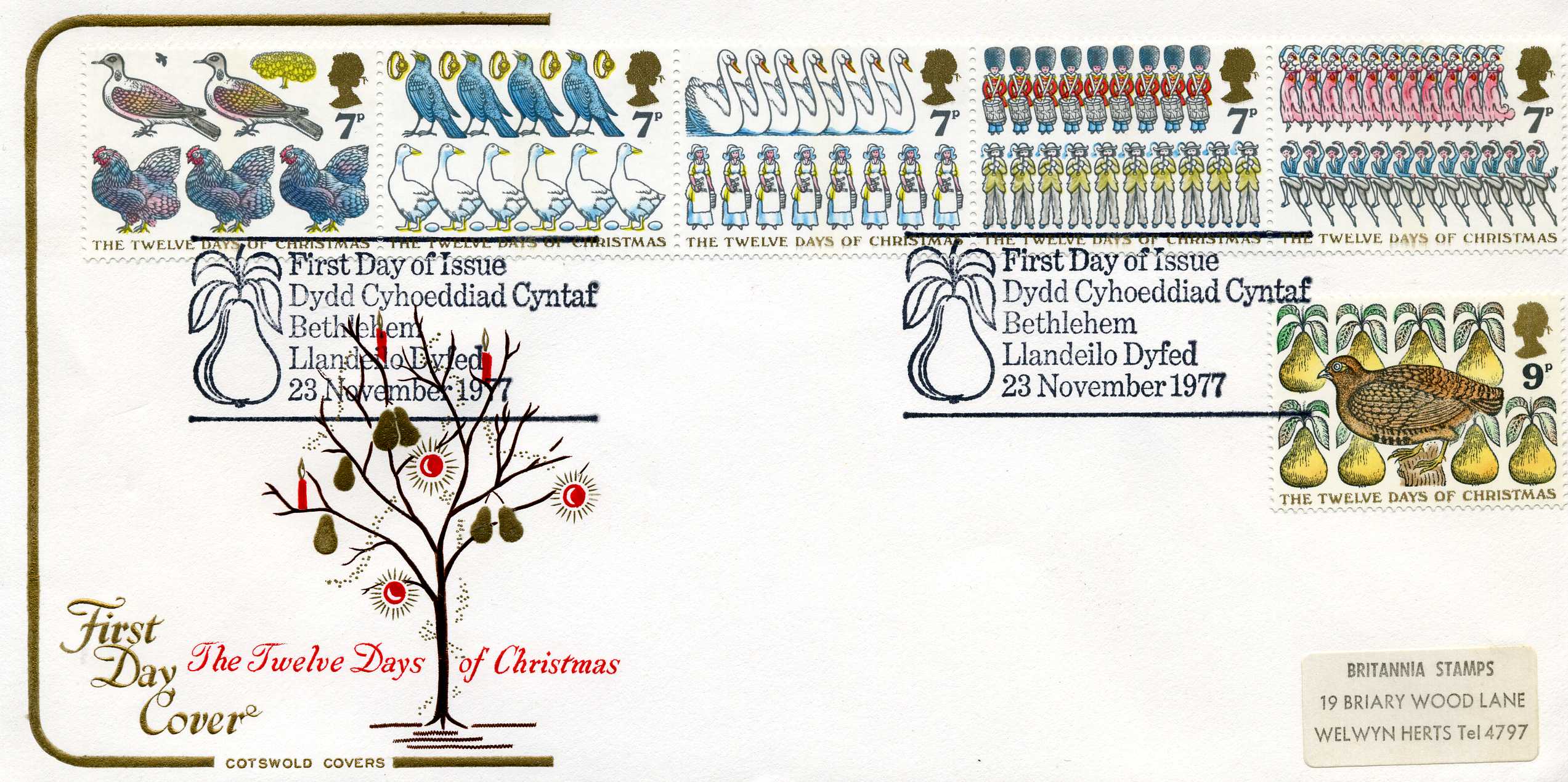 First Day Cover (Cotswold) Bethlehem cancel