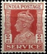 India 1939 Official Stamps - King George VI 2a.jpg