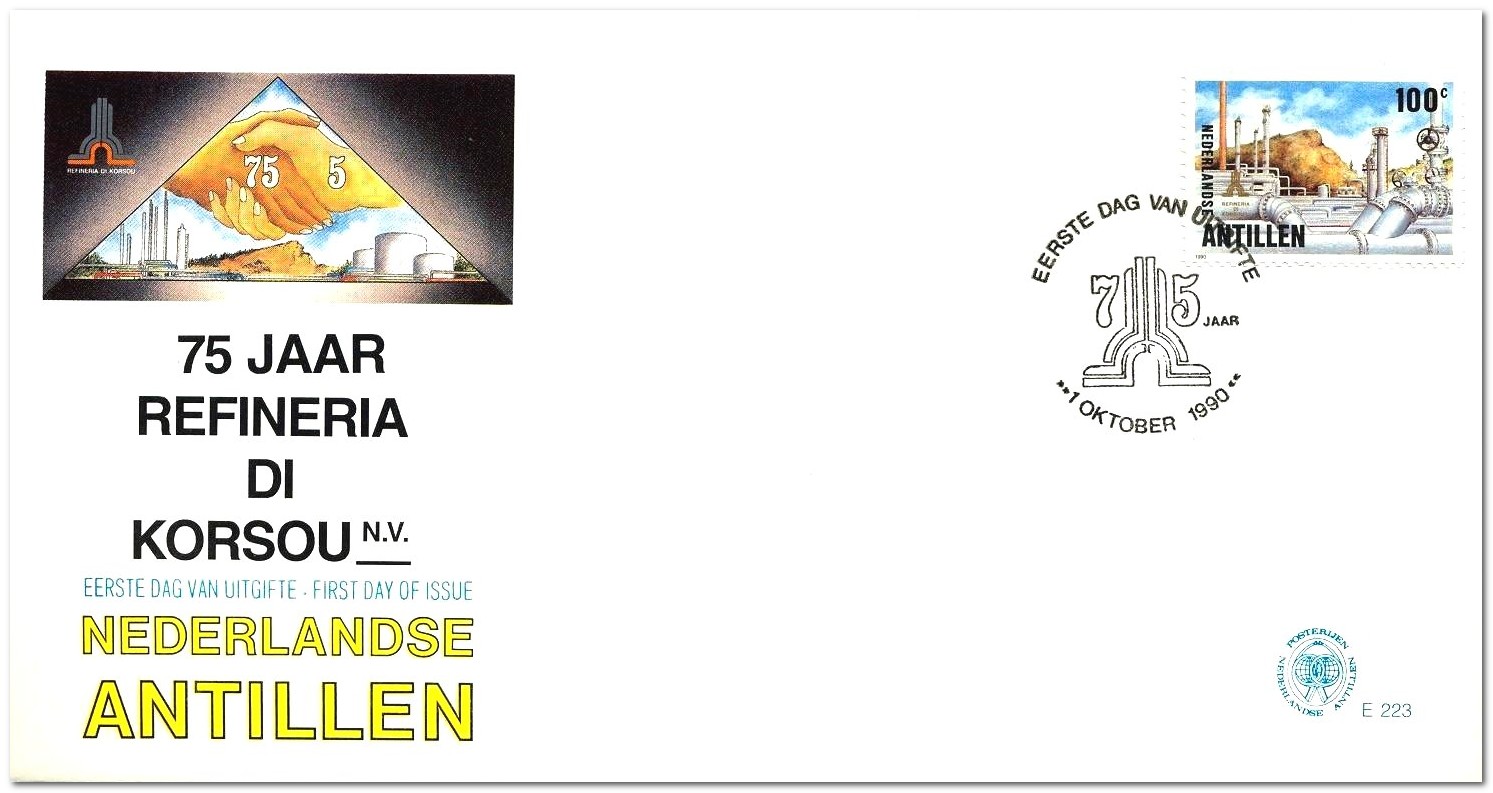 Netherlands Antilles 1990 Oil Refining on Curacao Anniversary fdc.jpg