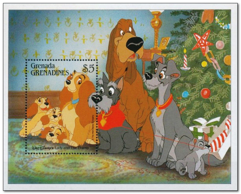Grenadines of Grenada 1988 Disney Animal Cartoon Films 3ms.jpg